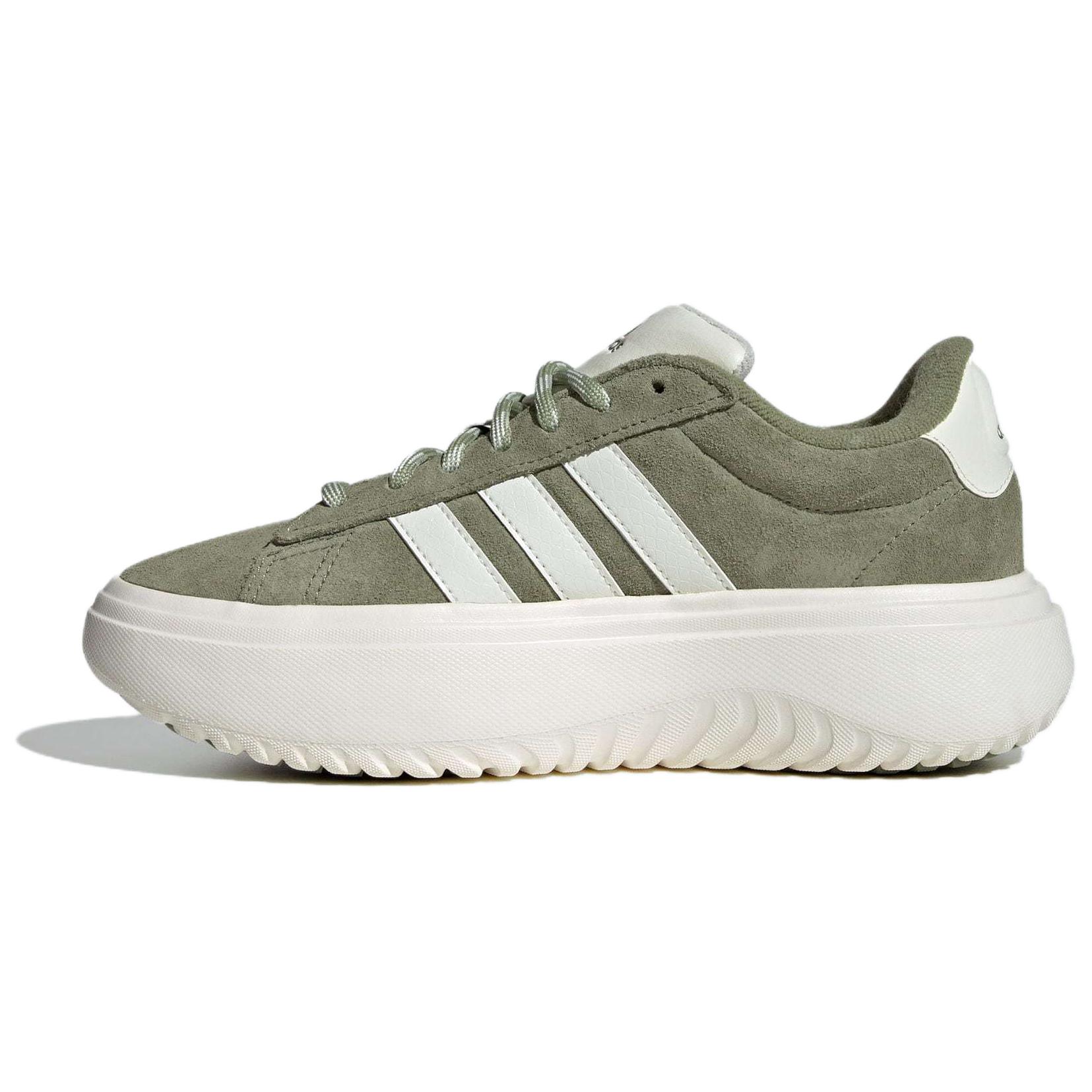 (Women) adidas Grand Court Platform Casual Sneakers Green White Low-Top IH2431