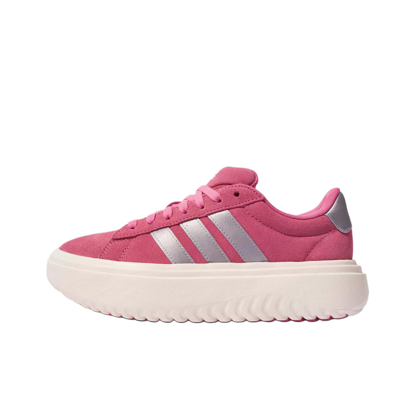(Women) adidas Grand Court Platform Low-Top Tennis Shoes Pink KI5138