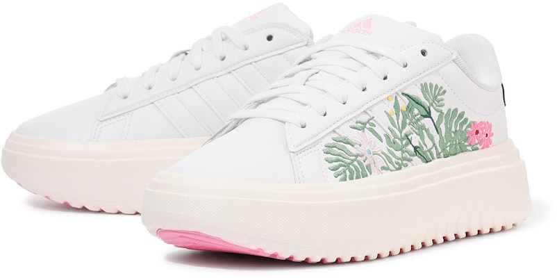 (Women) Adidas Grand Court Platform W "Footwear White/Off White" IE3601 Lookbook (Women) Adidas Grand Court Platform W "Footwear White/Off White" IE3601