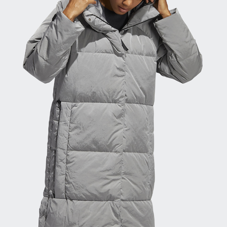 (Women) adidas Gray Outdoor Winter Down Hooded Jacket FT2540 圖 3