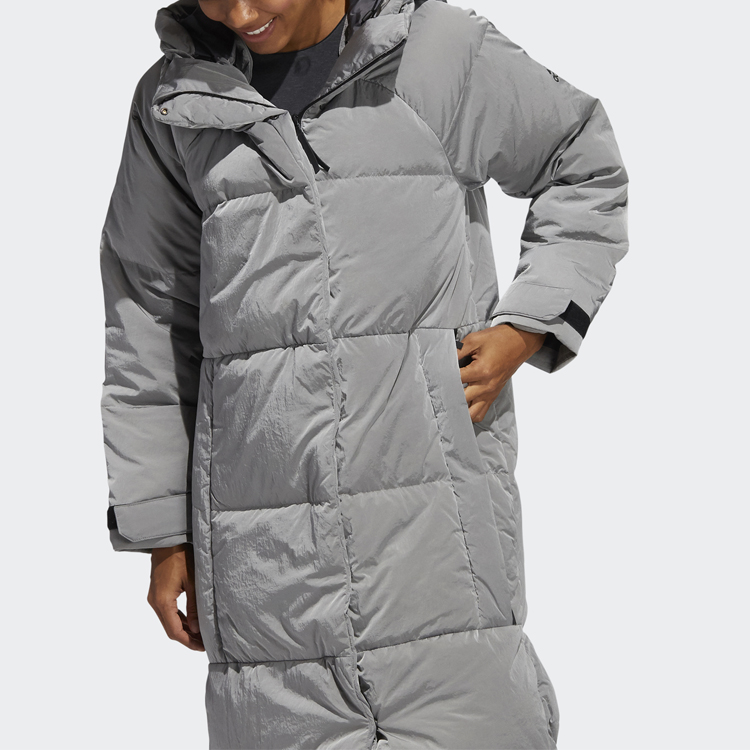 (Women) adidas Gray Outdoor Winter Down Hooded Jacket FT2540 圖 4