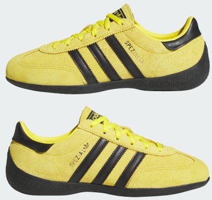 (Women) Adidas Handball Spezial Low Profile Sneakers Yellow/Core Black/Gold Metallic KJ3627 Sizing (Women) Adidas Handball Spezial Low Profile Sneakers Yellow/Core Black/Gold Metallic KJ3627