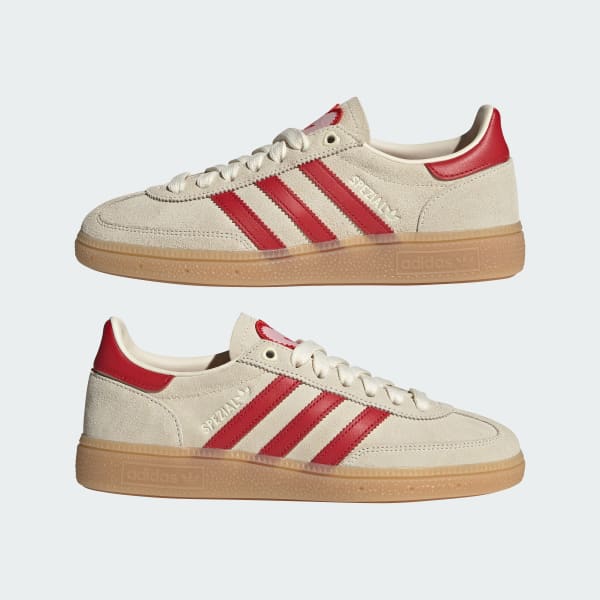 Sizing (W) 阿迪达斯 Handball Spezial 休闲鞋 奶油白/猩红红/沙粉色 KH9044