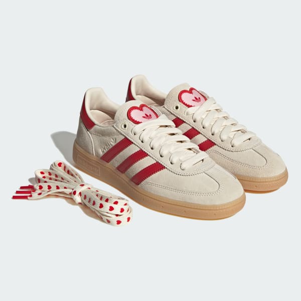 Cheap (W) 阿迪达斯 Handball Spezial 休闲鞋 奶油白/猩红红/沙粉色 KH9044