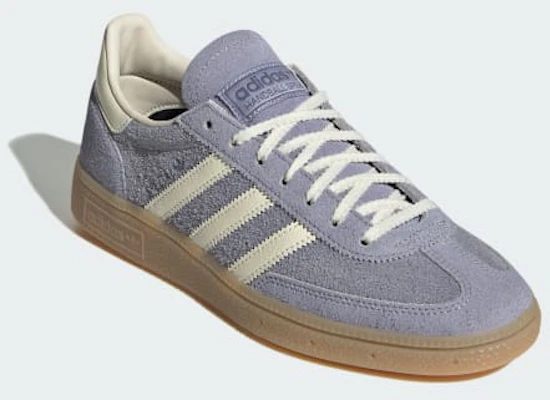 (W) 阿迪达斯 Handball Spezial 银紫/乳白/生胶 复古休闲鞋 JR0849 Details for (W) 阿迪达斯 Handball Spezial 银紫/乳白/生胶 复古休闲鞋 JR0849