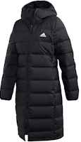 (Women) Adidas Helionic Black Long Down Jacket with Hood Winter款 FT2574 (Women) Adidas Helionic Black Long Down Jacket with Hood Winter款 FT2574