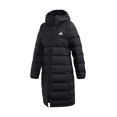 (Women) Adidas Helionic Black Long Down Jacket with Hood Winter款 FT2574