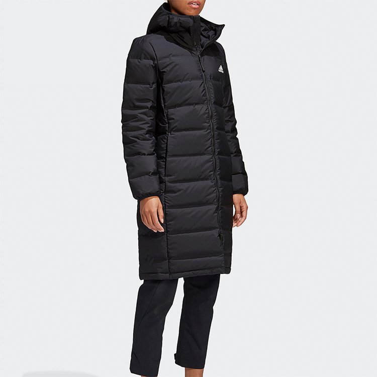 Shop (W) 阿迪达斯Helionic黑色连帽长款羽绒冬季外套 FT2574