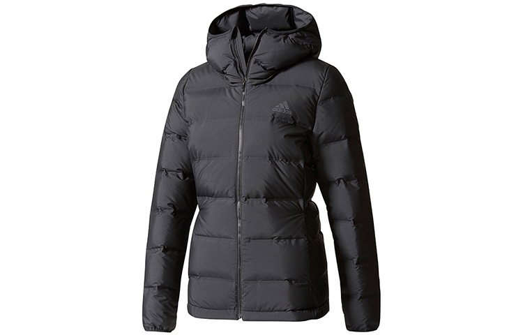 (Women) adidas Helionic Hooded Down Jacket Black Winter Outdoor Warmth BQ1935 圖 2