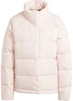 (Women) adidas Helionic Pink Down Jacket with Stand Collar and Zip Design IX8864 (Women) adidas Helionic Pink Down Jacket with Stand Collar and Zip Design IX8864