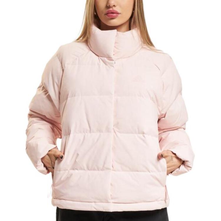 Shop (W) 阿迪达斯Helionic粉色羽绒夹克，立领拉链设计 IX8864