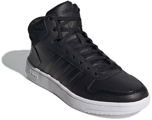 (W) adidas Hoops 2.0 Mid 'Core Black' Hitam Inti FY6022 Lookbook (W) adidas Hoops 2.0 Mid 'Core Black' Hitam Inti FY6022