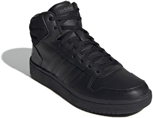 (W) adidas Hoops 2.0 Mid 'Core Black Grey' Hitam Abu' FW4497 Lookbook (W) adidas Hoops 2.0 Mid 'Core Black Grey' Hitam Abu' FW4497