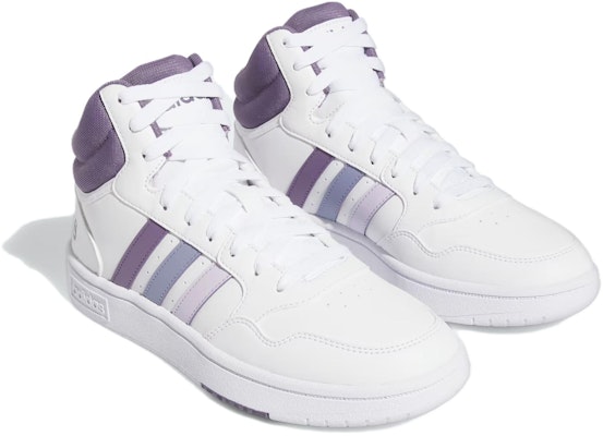 (Women) adidas HOOPS 3.0 MID 'White' IF5306 Lookbook (Women) adidas HOOPS 3.0 MID 'White' IF5306