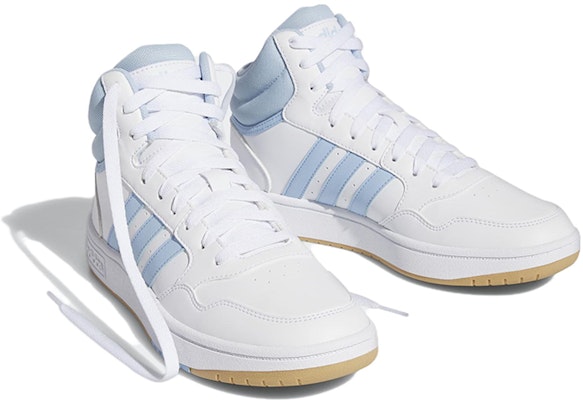 (Women) adidas Hoops 3.0 Mid 'White Clear Sky Gum' IF5321 Lookbook (Women) adidas Hoops 3.0 Mid 'White Clear Sky Gum' IF5321