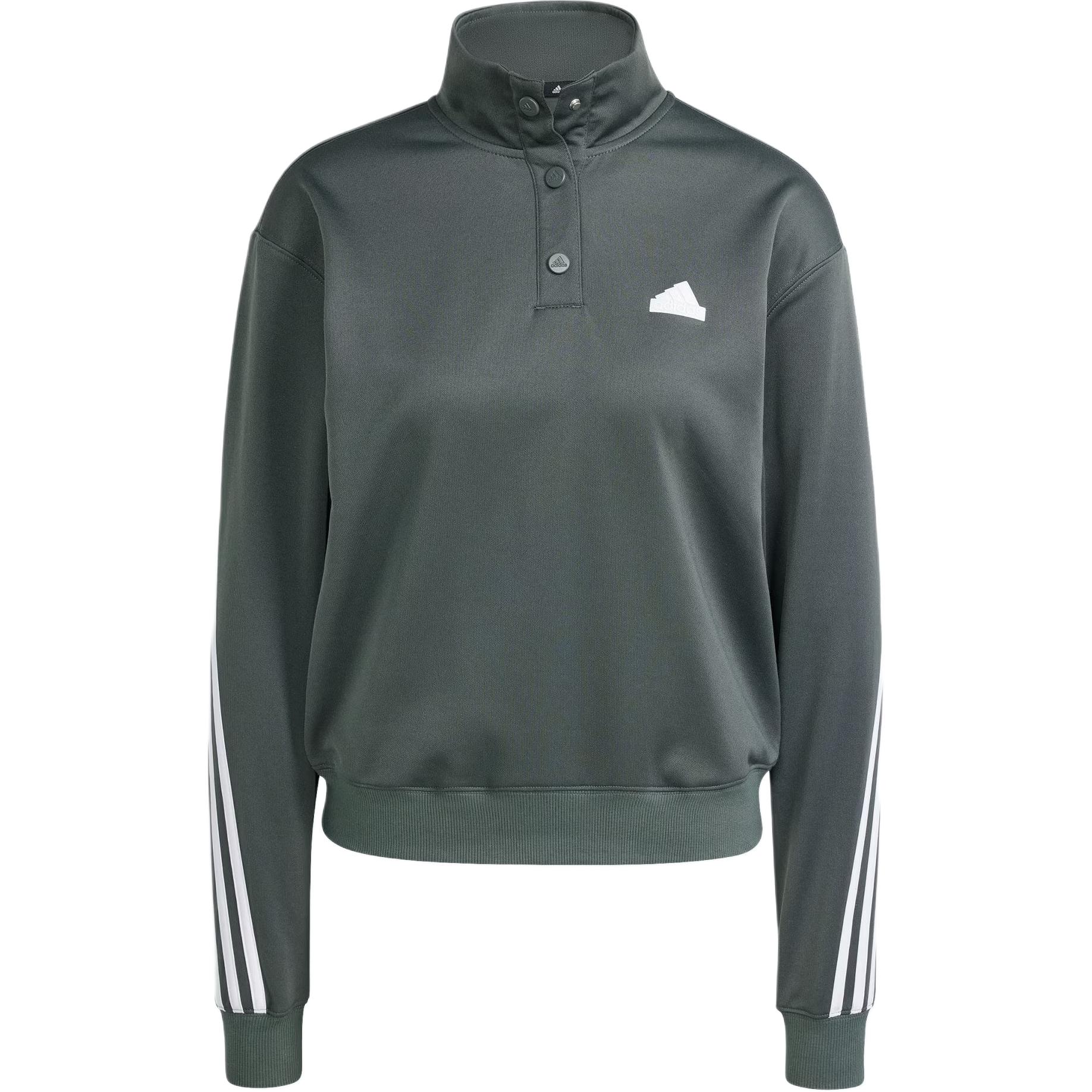 (Women) adidas Iconic Wrapping Track Jacket Green Retro Striped Pullover Sweatshirt IT4825