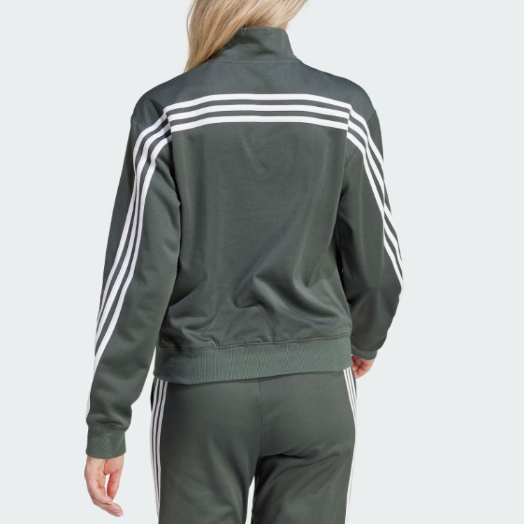 Shop (Women) adidas Iconic Wrapping Track Jacket Green Retro Striped Pullover Sweatshirt IT4825
