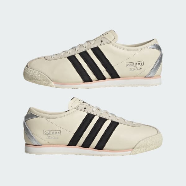 Cheap (W) adidas Italy 70s Retro Kasut Krim Putih/Hitam Teras/Perak Metalik IH6666
