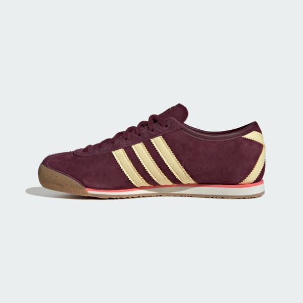 Details for (Women) Adidas Italy 70s Retro Sneakers Maroon/Almost Yellow/Gold Metallic JQ6929