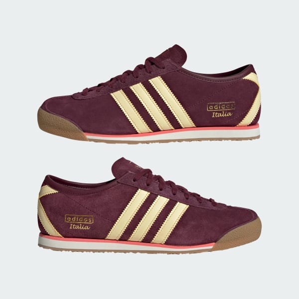 Sizing (Women) Adidas Italy 70s Retro Sneakers Maroon/Almost Yellow/Gold Metallic JQ6929