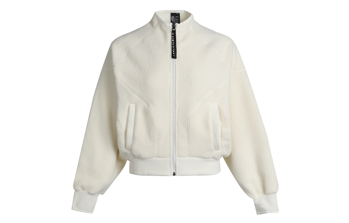 (Women) adidas Knit Cover-Up Jacket Casual Warm Outerwear - Off White GH7364