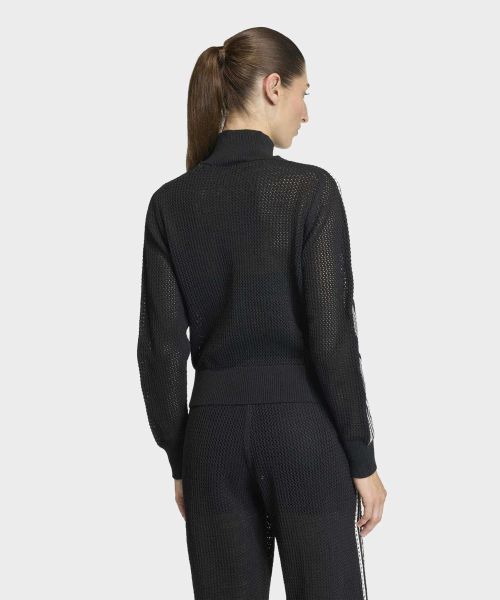 Order (Women) adidas Knit Crochet Firebird Track Top - Black KC6497
