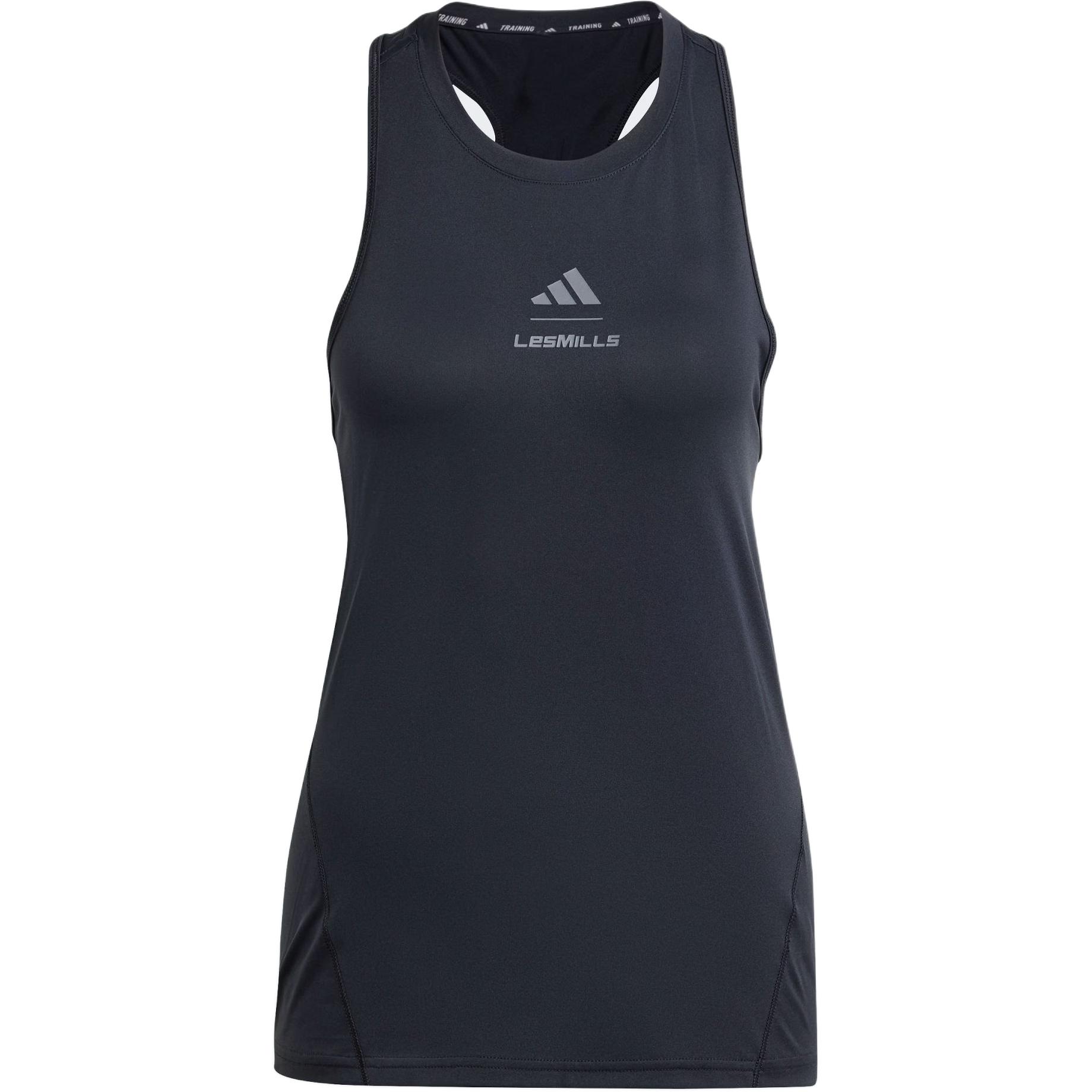 (Women) adidas LES MILLS Quick-Dry Tank Top Black with Letter Print Fitness Wear IX7982