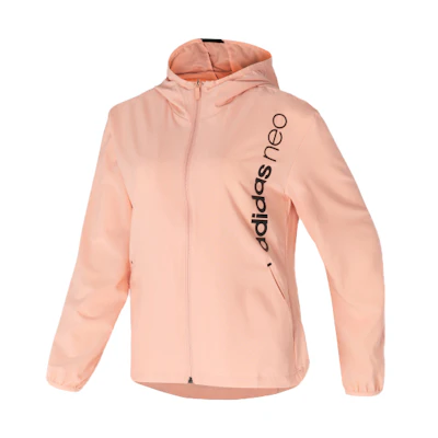 (Women) adidas Letter Print Hoodie Jacket Gray/Pink FL4426
