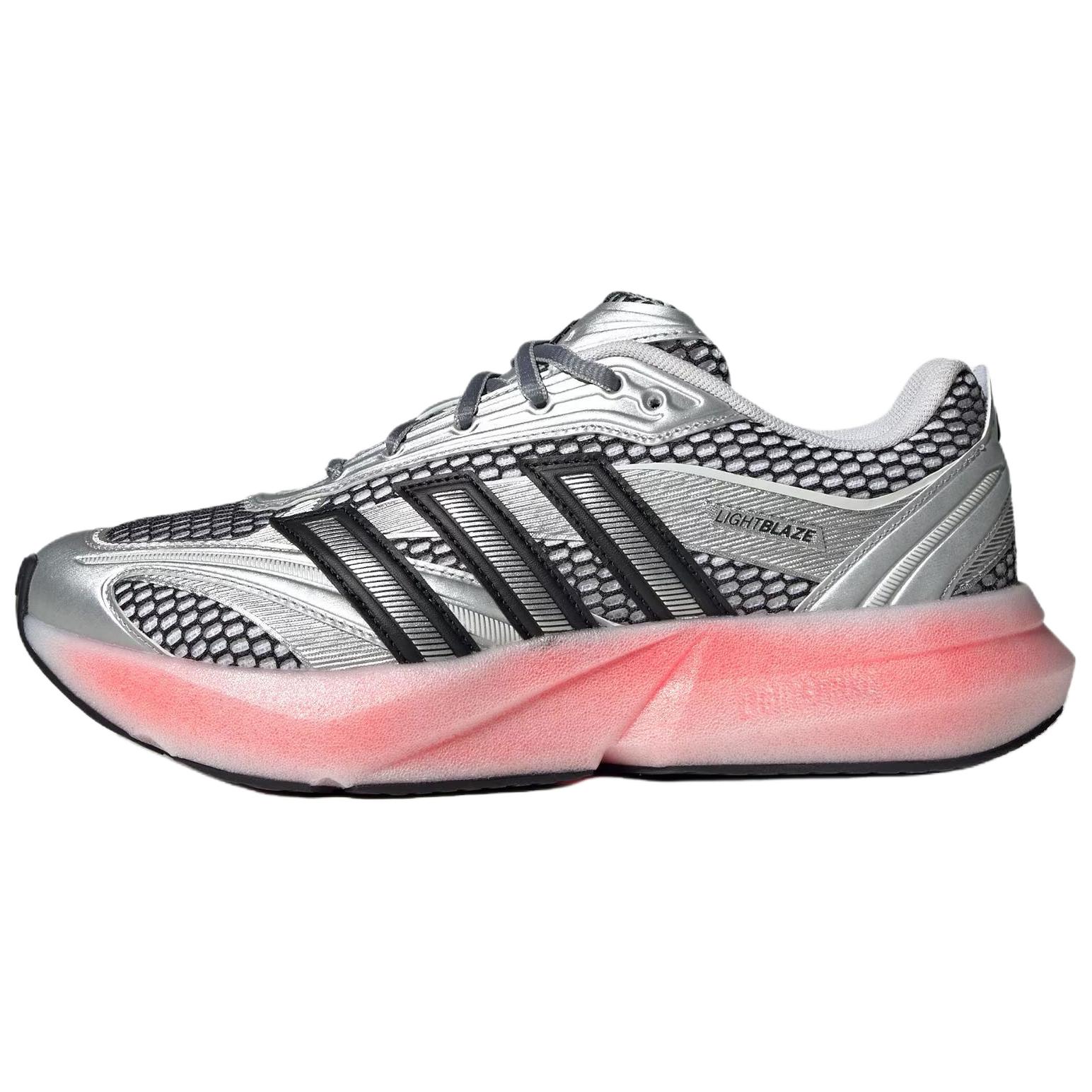 (Women) adidas Lightblaze Glow Silver Pink Lightweight Running Shoes. JR1799