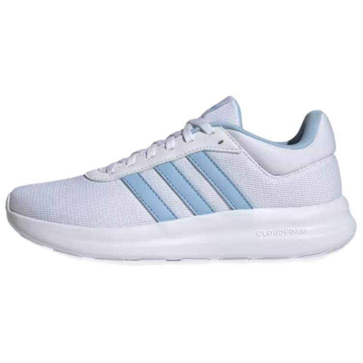 (Women) adidas Lite Racer 4.0 White/Blue Casual Running Shoes - Lightweight & Durable IE8563