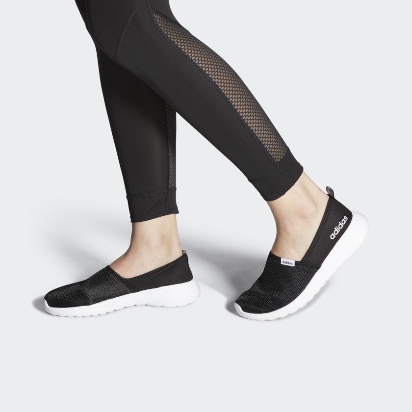 (W) adidas Lite Racer Shoes 'Black White' 圖 7