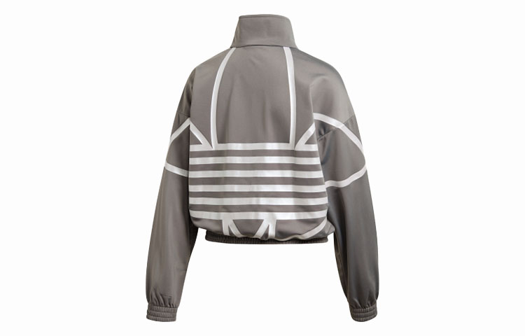 (Women) adidas Logo Casual Jacket Pure Ice Gray FS7219