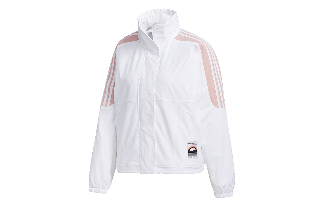 (Women) adidas Logo Hooded Zip Jacket White GL6074