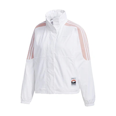 (Women) adidas Logo Hooded Zip Jacket White GL6074
