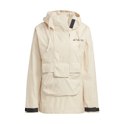 (Women) adidas Logo Outdoor Sports Hooded Jacket Beige HZ4255