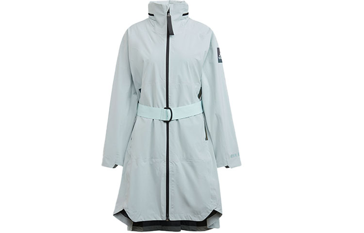 (Women) adidas Logo Print Long Colorblock Jacket - Green GP3104