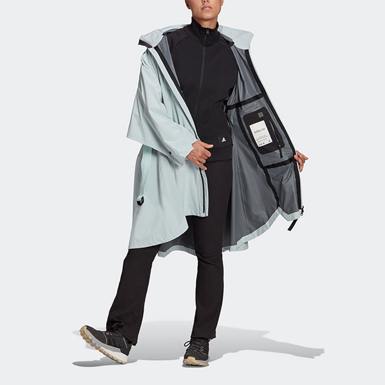 (Women) adidas Logo Print Long Colorblock Jacket - Green GP3104 圖 3