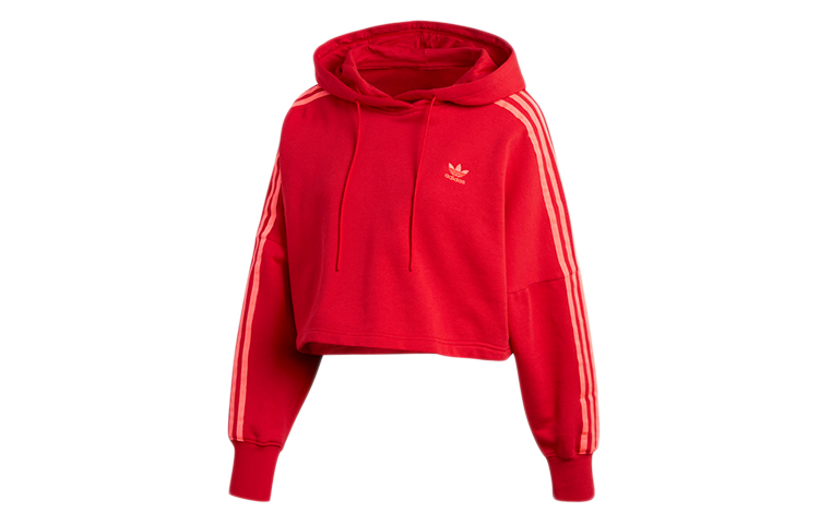 (Women) adidas Logo Print Pullover Sweatshirt Light Scarlet EJ9345