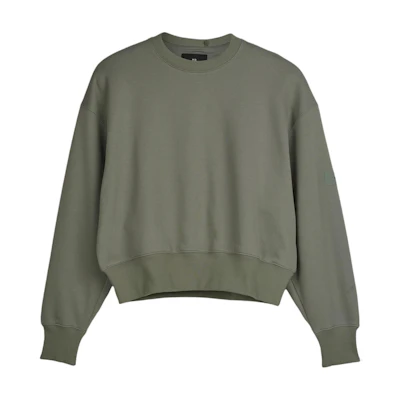(Women) adidas Loose Pullover Crewneck Sweatshirt Solid Grey Stone Green IP7678
