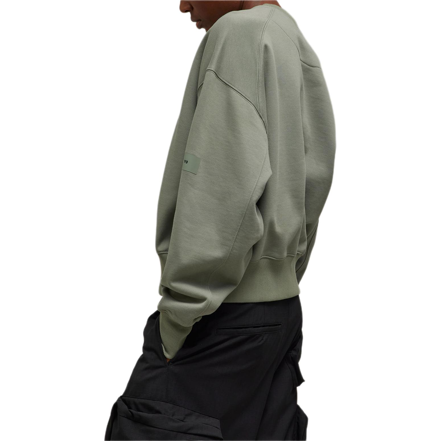 Purchase (W) adidas Loose Pullover Crewneck Sweatshirt Kelabu Solid Hijau Batu IP7678