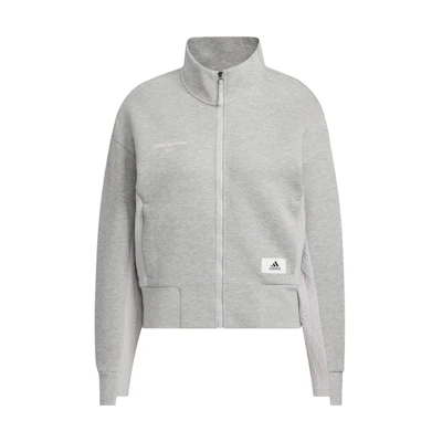 (Women) adidas Lounge Jacket Gray - Solid Logo Casual Sportswear Jacket IP0757