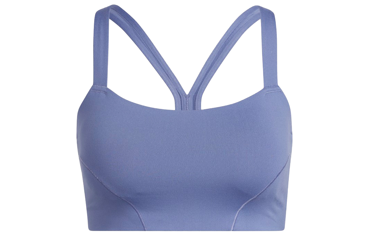 (Women) adidas LS Yoga Bra Light Purple Yoga Training Top. H56331