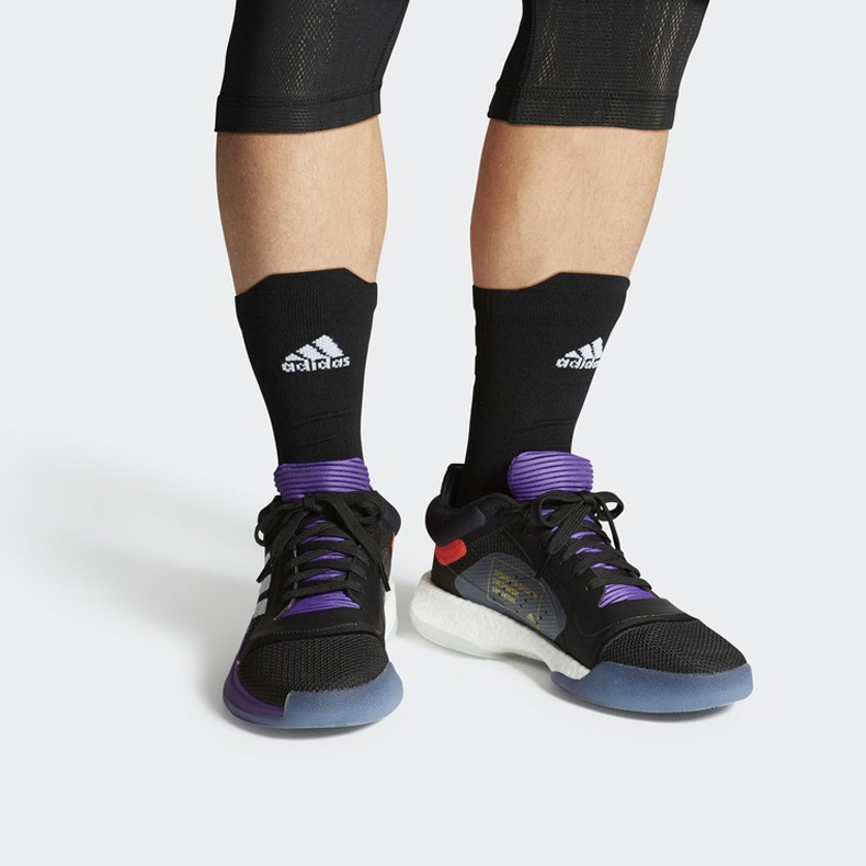 Details for (W) adidas Marquee Boost Low ''Nero Core/Rosso Solare/Viola Attivo'' EE8571