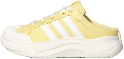 (Women) adidas MAXXCOURT Mule Slip-On Shoes Light Yellow White LA4475 (Women) adidas MAXXCOURT Mule Slip-On Shoes Light Yellow White LA4475