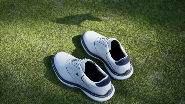 Order (W) Adidas MC70 Zapatos de Golf Sin Tacos Blanco/Navy Collegiate/Azul Lucid Ray HP7084