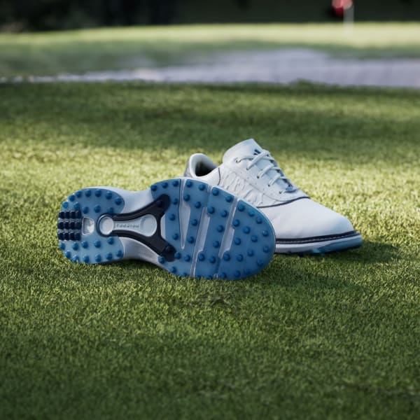 Shop (W) Adidas MC70 Zapatos de Golf Sin Tacos Blanco/Navy Collegiate/Azul Lucid Ray HP7084