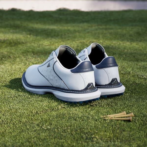 Details for (W) Adidas MC70 Zapatos de Golf Sin Tacos Blanco/Navy Collegiate/Azul Lucid Ray HP7084