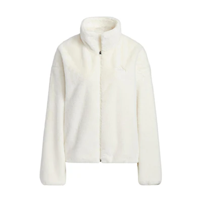 (Women) adidas Met Fur Jacket T1 White Zip-Up with Logo Embroidery HM7102