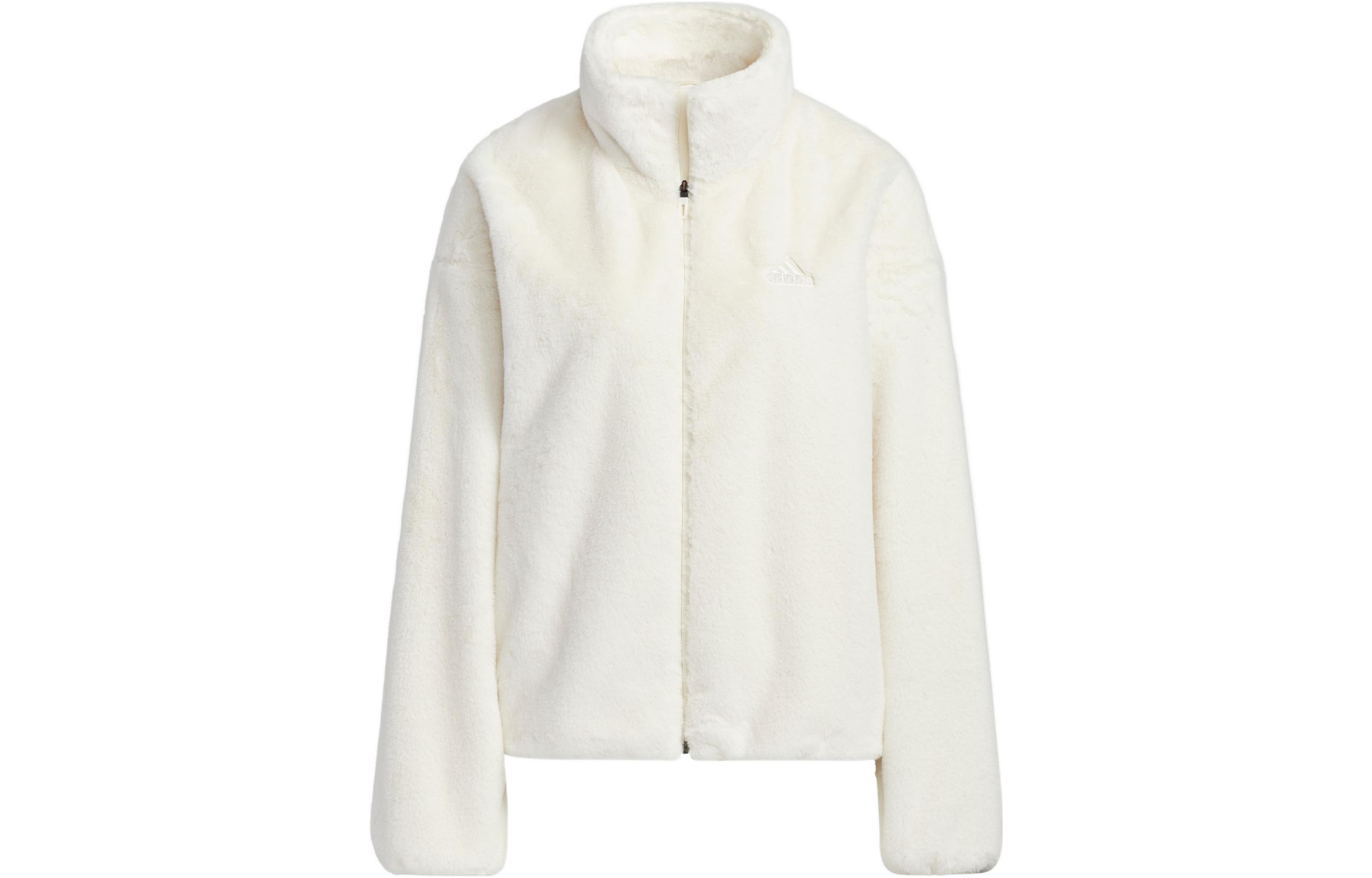 Order (Women) adidas Met Fur Jacket T1 White Zip-Up with Logo Embroidery HM7102