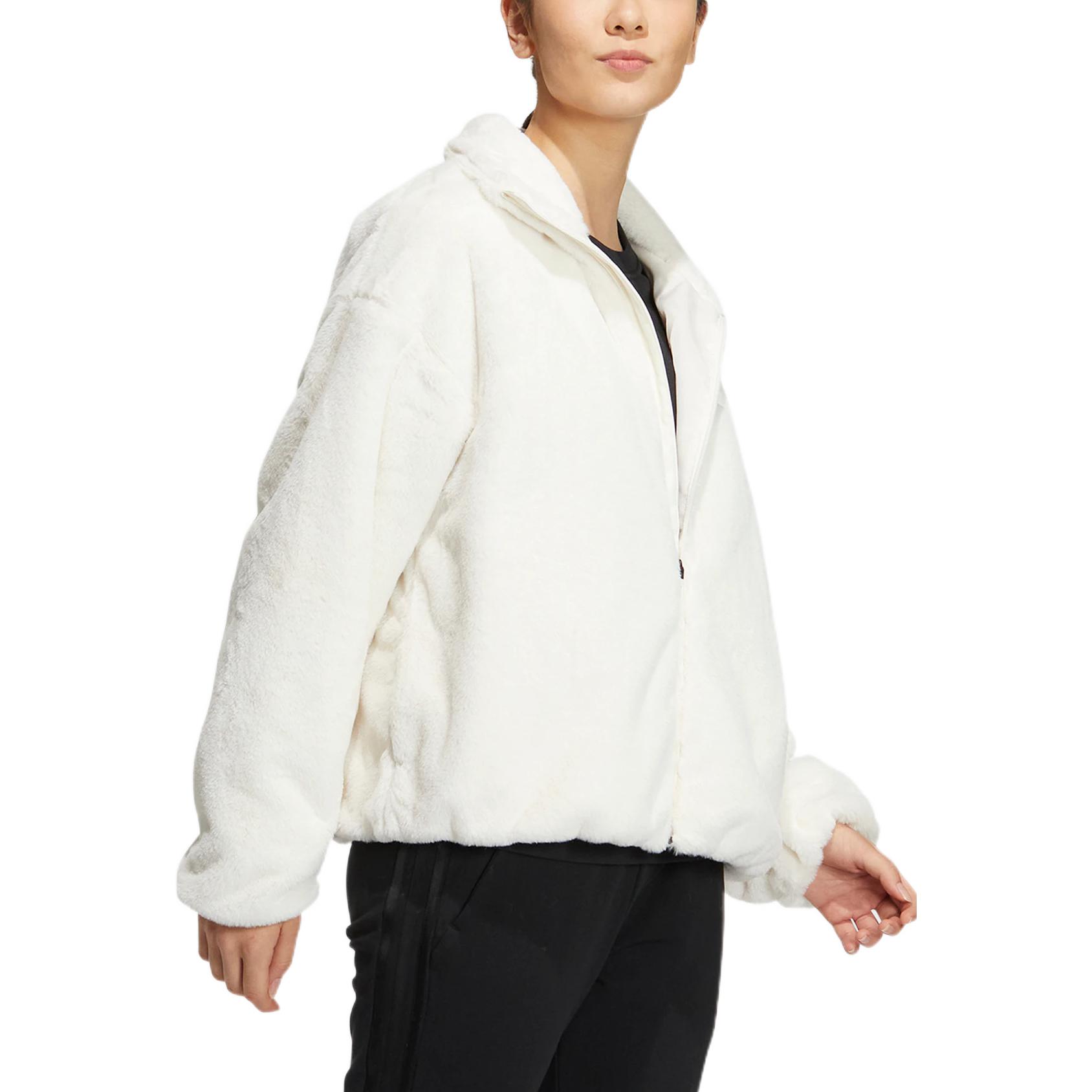 Purchase (Women) adidas Met Fur Jacket T1 White Zip-Up with Logo Embroidery HM7102